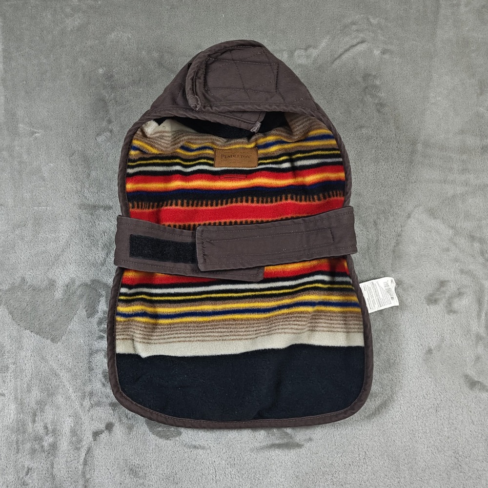 Pendleton Dog Coat Small Black Southwest Yakima Camp Stripe Quilted Fleece Vest